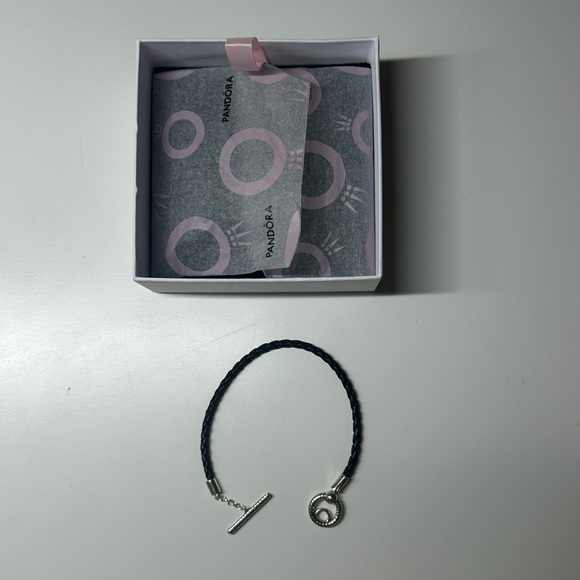 Pandora Moments Braided Leather T-bar Bracelet - Picture 4 of 5